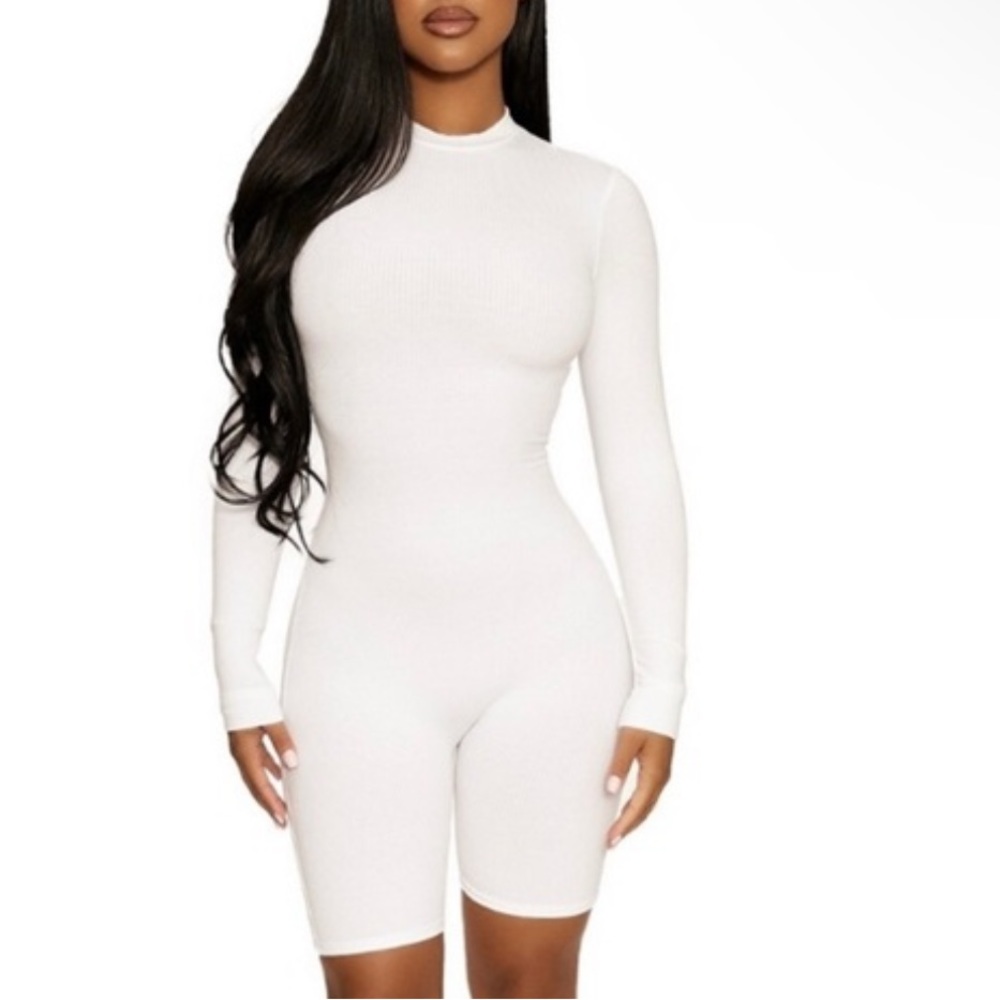 Naked Wardrobe Snatched Long Sleeve Romper